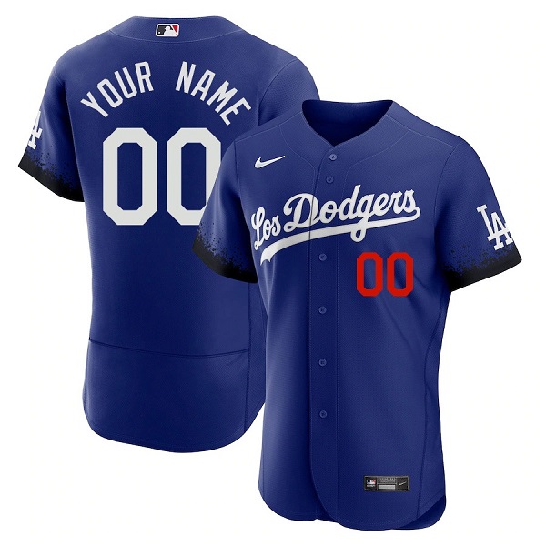 Men's Royal Los Angeles Dodgers Active Player Custom 2021 City Connect Flex Base Stitched Jersey